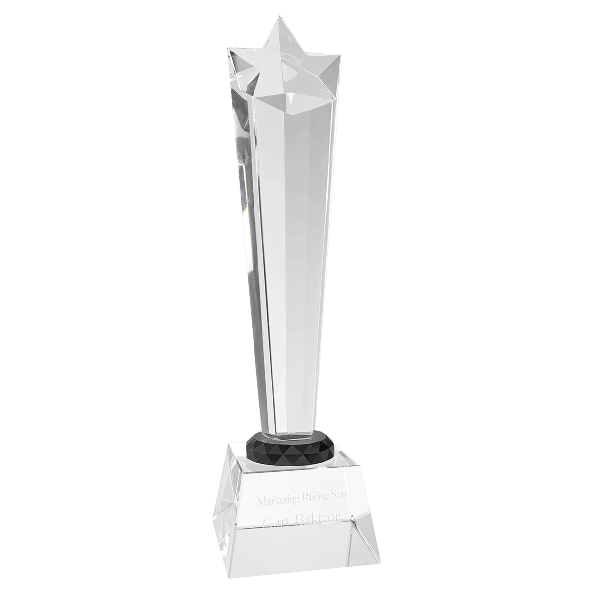 Clear 11 3/4" Crystal Rising Star with Base