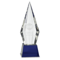 Blue 11" Obelisk Facet Crystal on Pedestal Base