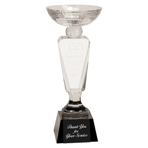 11" Clear Crystal Cup with Black Pedestal Base
