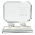 Clear 6" Rectangle Crystal on Pedestal Base