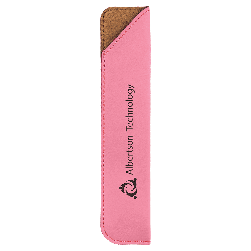 Pink 6 1/4" Laserable Leatherette Pen Sleeve