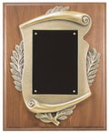 8" x 10" Genuine Walnut Plaque w/ Scroll Frame & plate