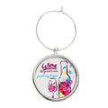 Wine Glass Charm 1" Insert Holder/Insert Not Included
