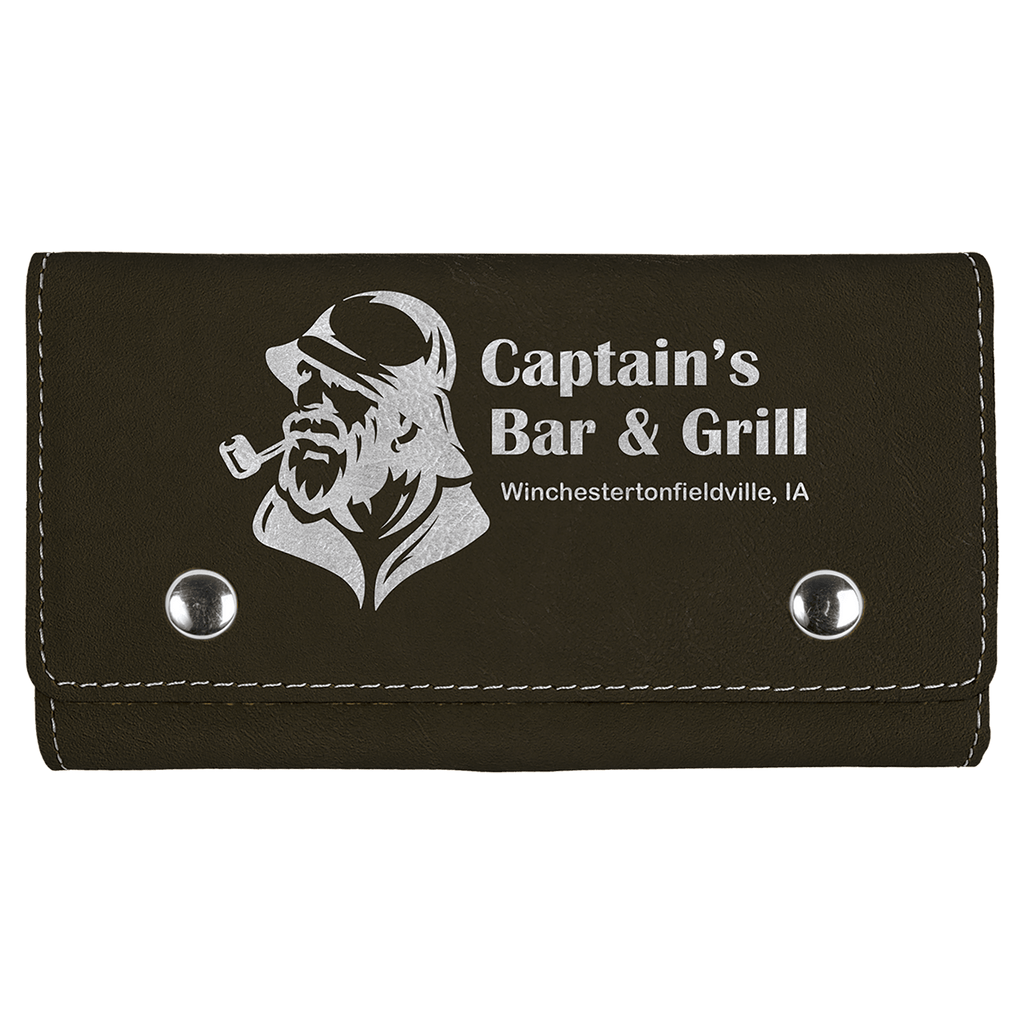 Black/Silver Laserable Leatherette Card & Dice Set
