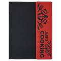 Red Laserable Leatherette / Black 9 1/2" x 12" Canvas Portfolio with Notepad