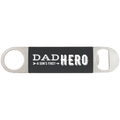 Black White 1 1/2" x 7" Bottle Opener with Silicone Grip