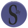 Purple 2 1/2" Laserable Leatherette Compact Mirror
