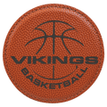 Basketball 4" Round Laserable Leatherette Coaster