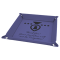 Purple 2 6" x 6" Laserable Leatherette Snap Up Tray with Silver Snaps