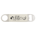 White Black 1 1/2" x 7" Laserable Leatherette Bottle Opener