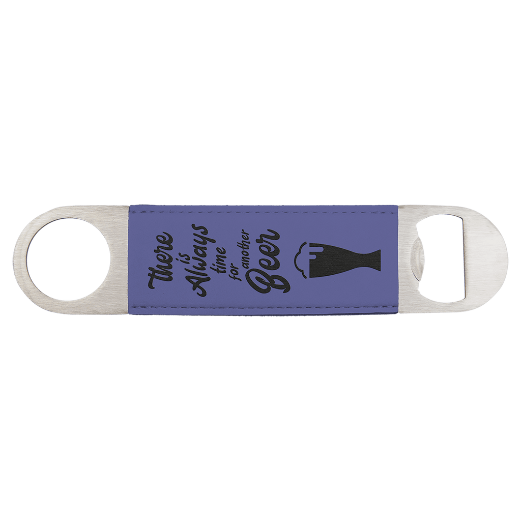 Purple 1 1/2" x 7" Laserable Leatherette Bottle Opener