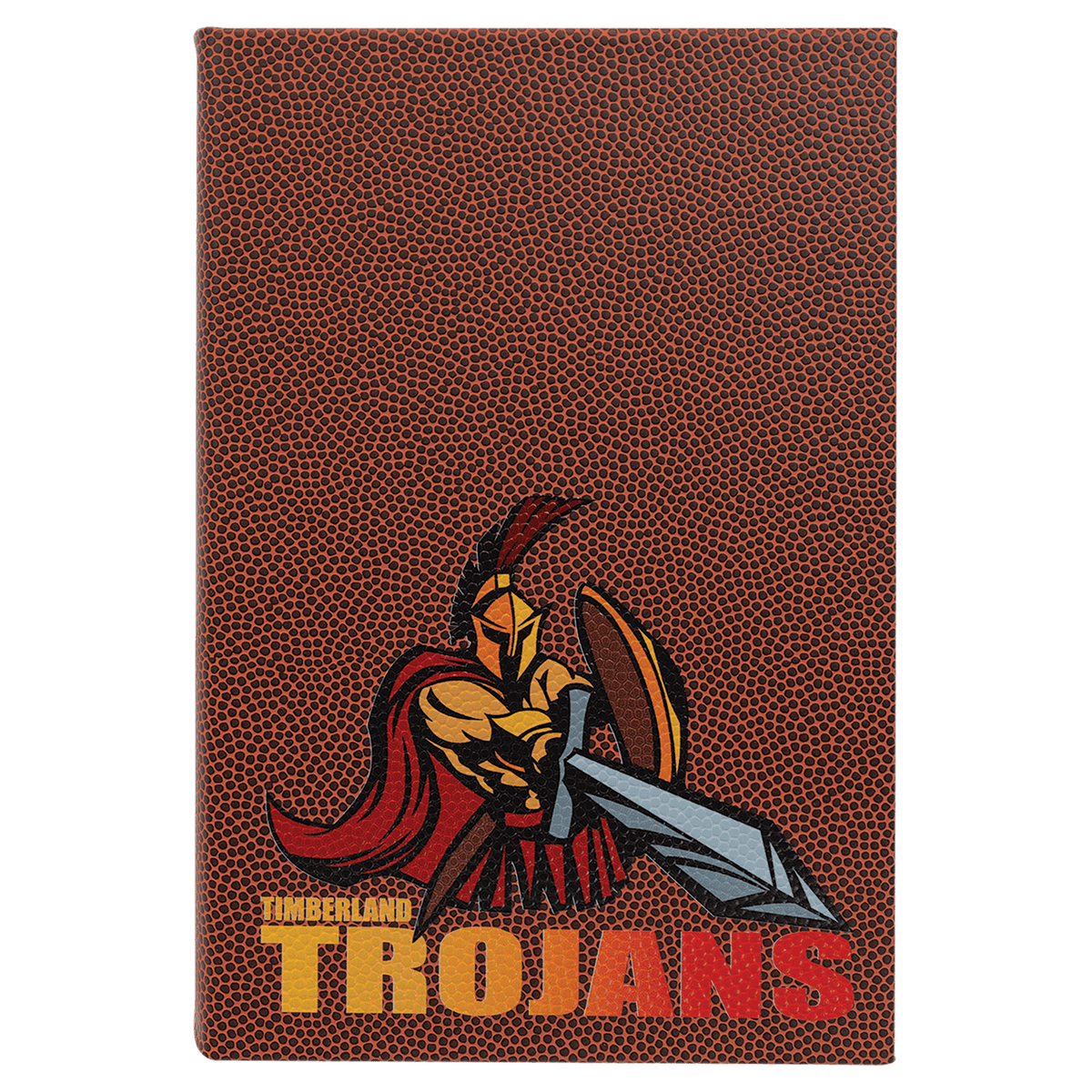 5 1/4" x 8 1/4" Football Laserable Leatherette Journal with Lined Notepad