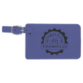 Purple 4 1/4" x 2 3/4" Laserable Leatherette Luggage Tag
