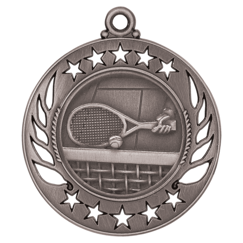 Antique Silver 2 1/4" Tennis Galaxy Medal