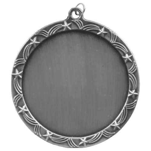 Antique Silver 2 1/2" Stars 2" Insert Holder Medal