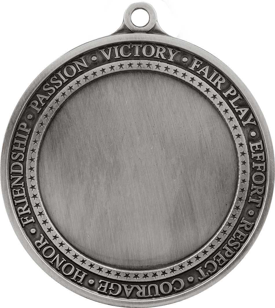Antique Silver 2 3/4" Inspirational 2" Insert Medal Holder