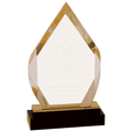 Gold 8" Fusion Diamond Impress Acrylic with Black Glass Base