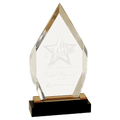 Gold 9" Fusion Diamond Impress Acrylic with Black Glass Base