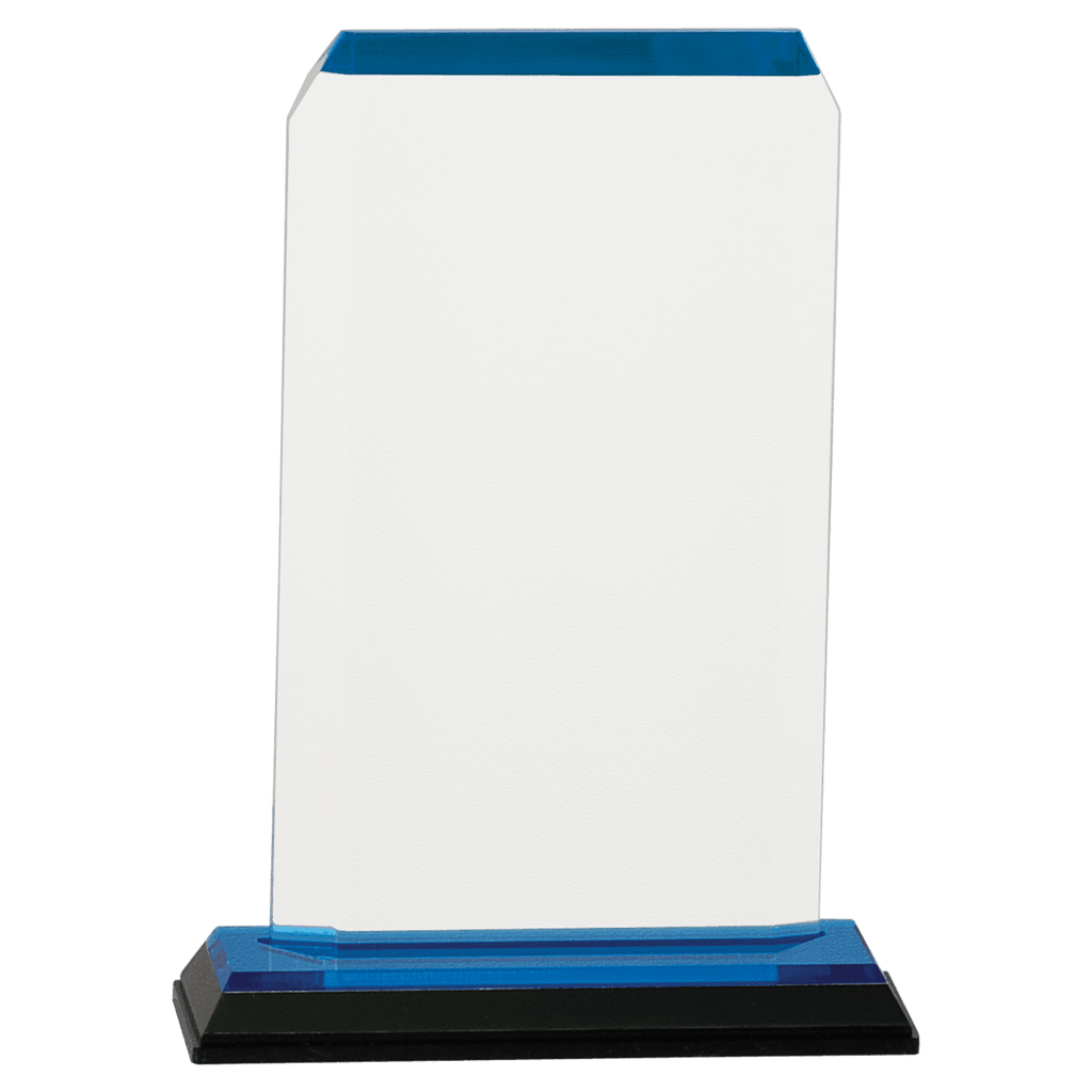 Blue 3 1/2" x 6 1/2" Clipped Corner Impress Acrylic
