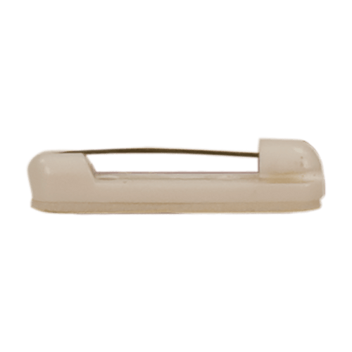 1 1/2" White Rounded Plastic Bar Pin with Adhesive