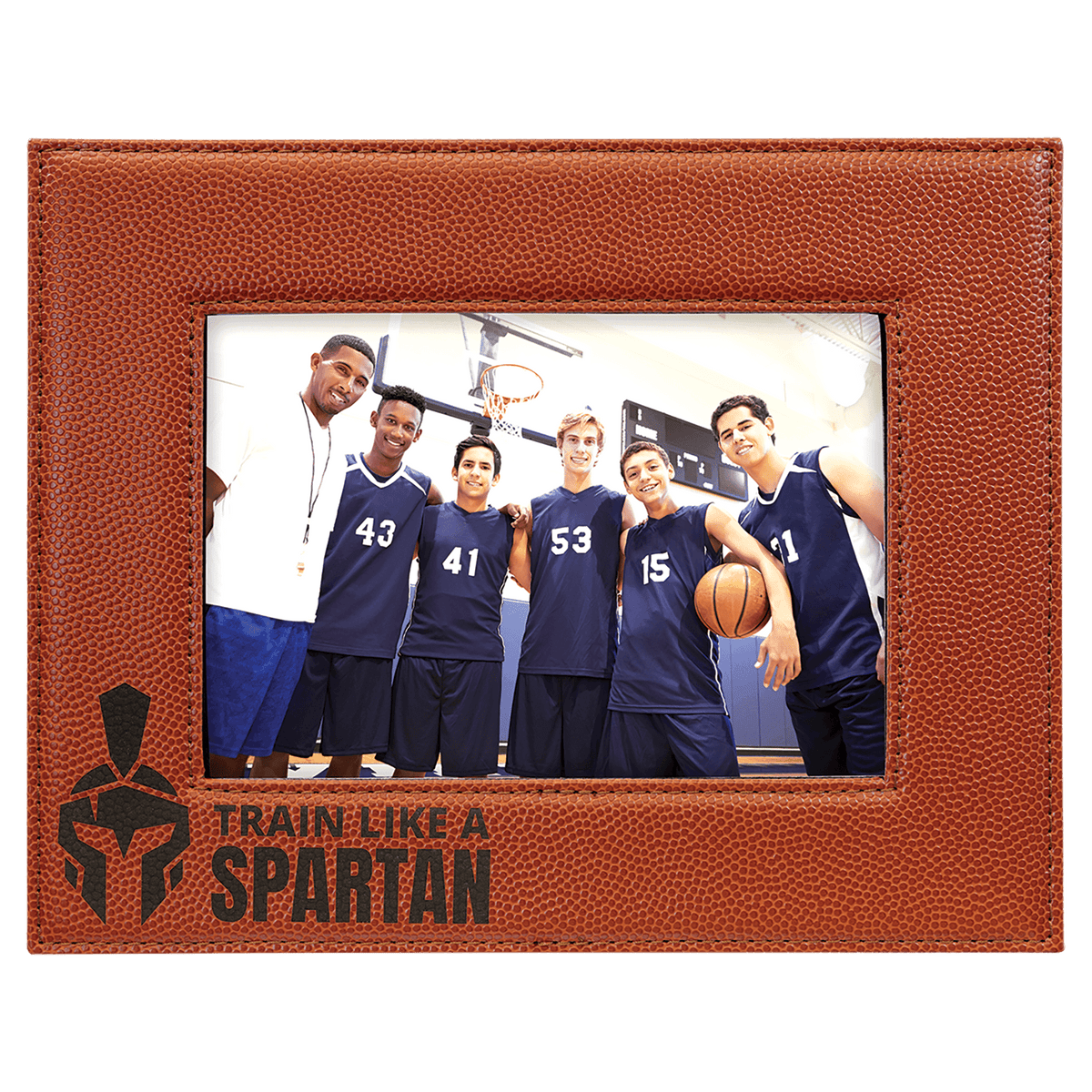 5" x 7" Basketball Laserable Leatherette Photo Frame