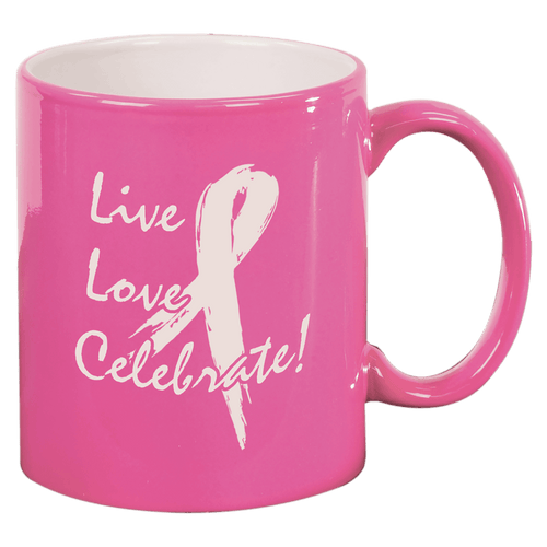 Pink 11 oz. Ceramic Round LazerMug