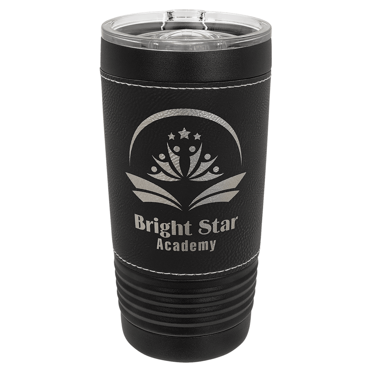 Black Black Silver Polar Camel 20 oz. Leatherette Tumbler with Slider Lid