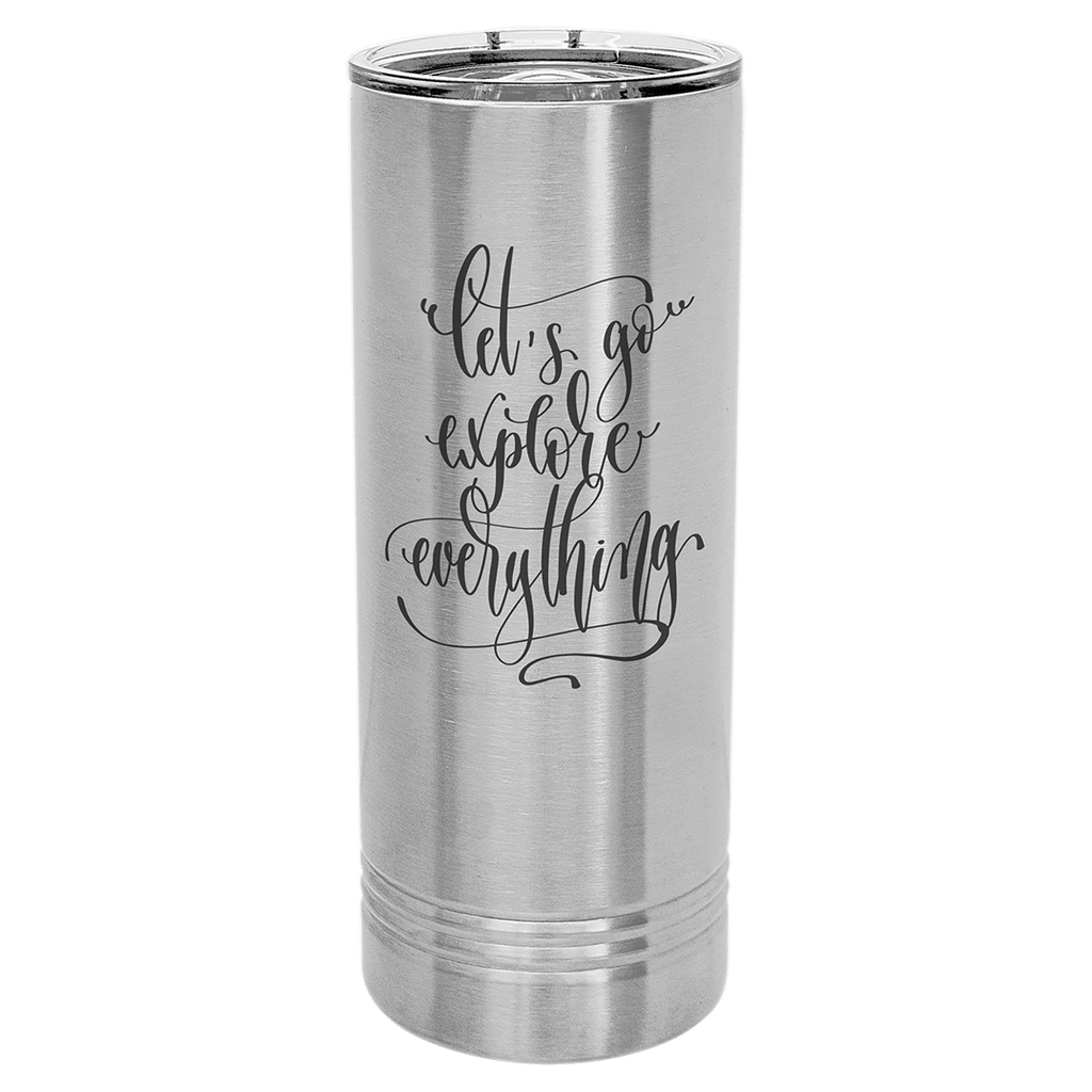 Stainless Steel Polar Camel 22 oz. Skinny Tumbler with Slider Lid