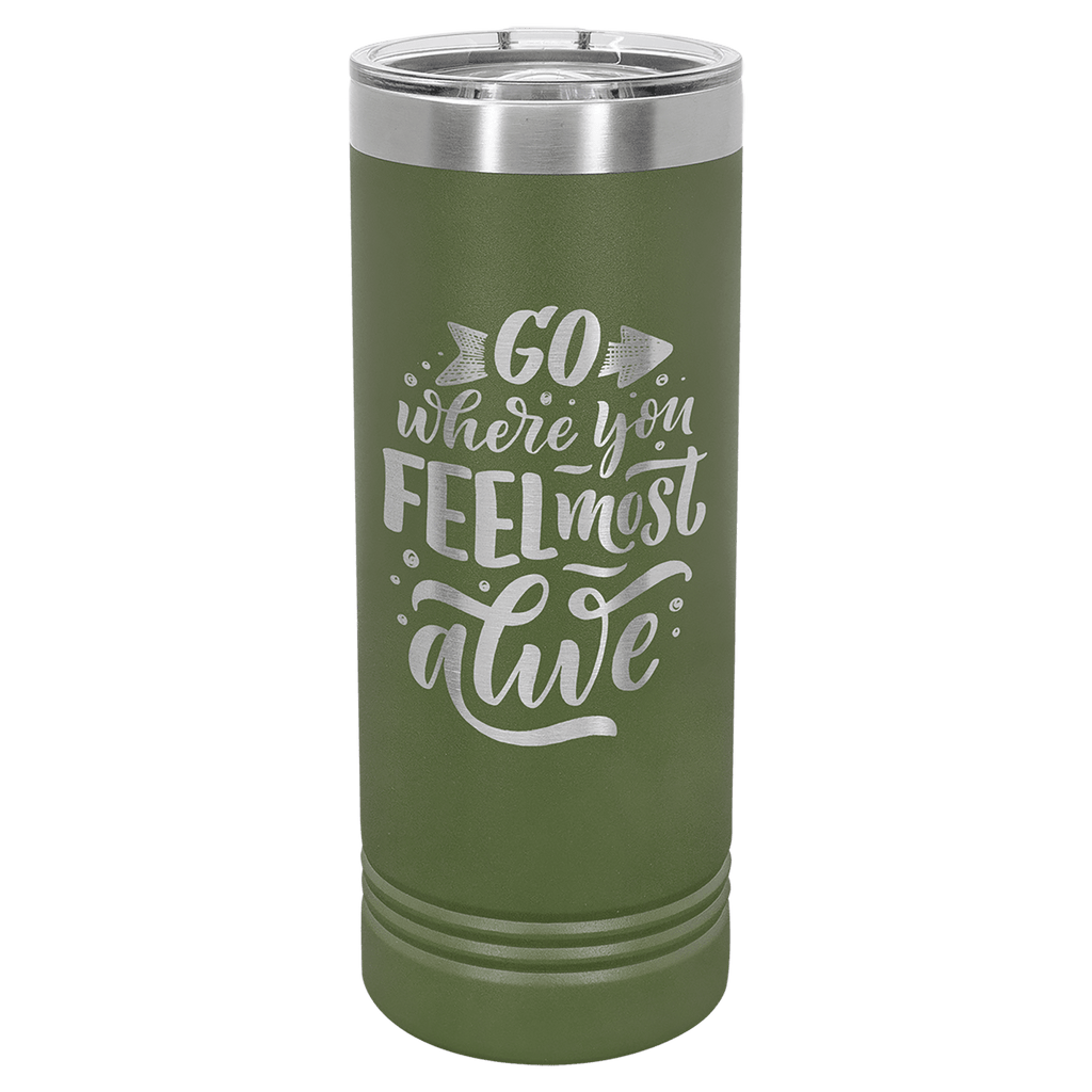 Olive Green Polar Camel 22 oz. Skinny Tumbler with Slider Lid