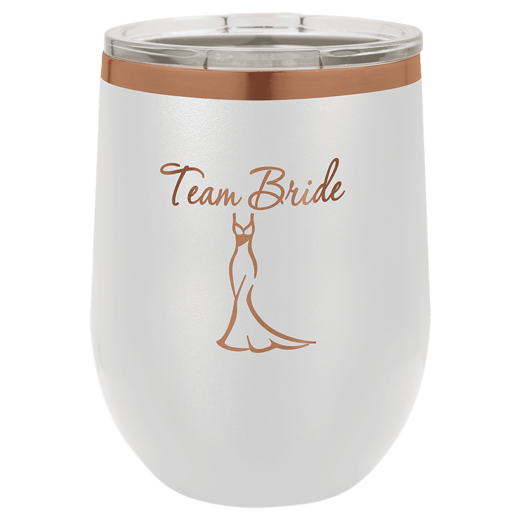 White Rose Gold Polar Camel 12 oz. Stemless Wine Tumbler