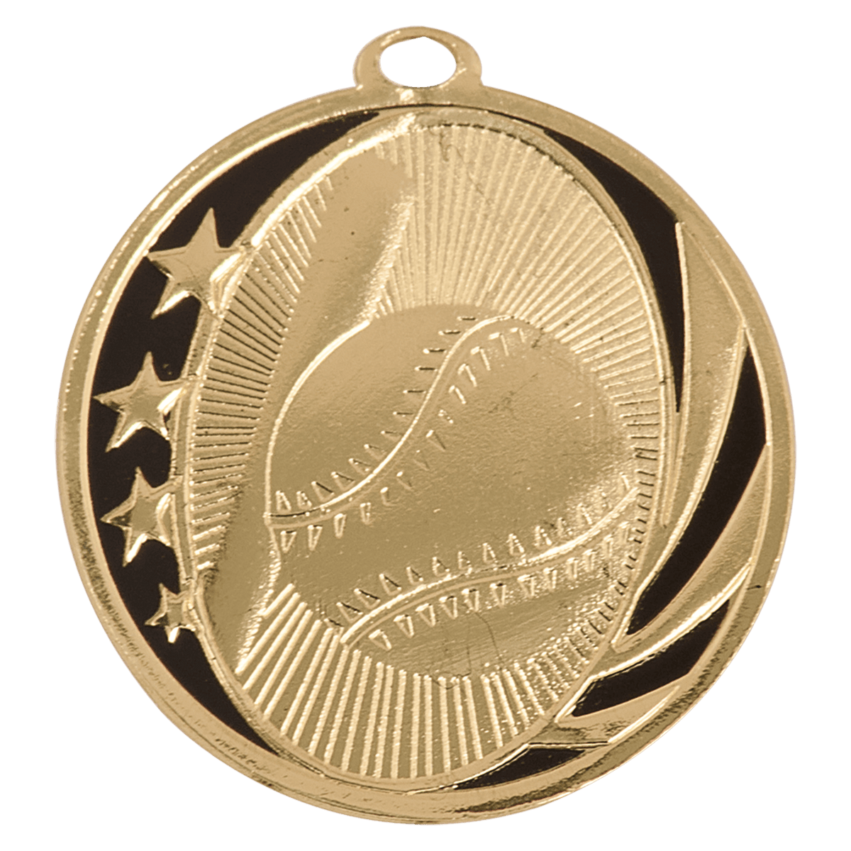 Bright Gold 2" Baseball/Softball Laserable MidNite Star Medal