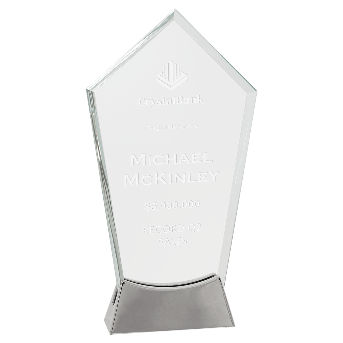 9 1/4" Peak Platinum Glass with Full Metal Base