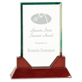 8 3/4" Rectangle Prestige Glass with Rosewood Piano Finish Base