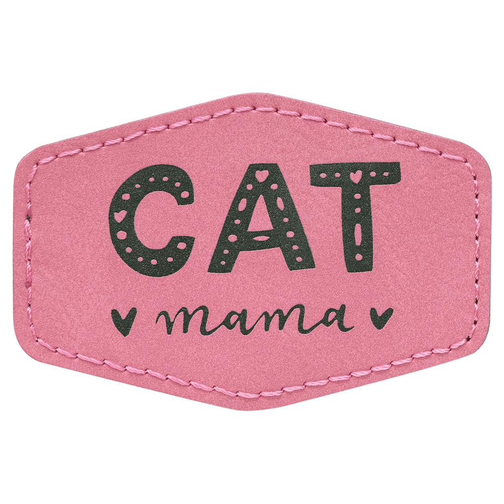 Pink 3" x 2" Hex Laserable Leatherette Patch with Adhesive