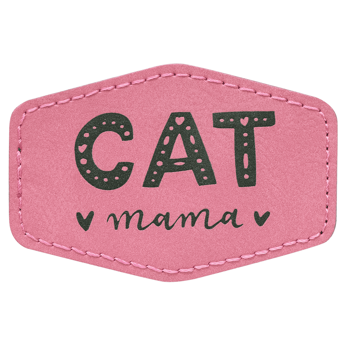 Pink 3" x 2" Hex Laserable Leatherette Patch with Adhesive