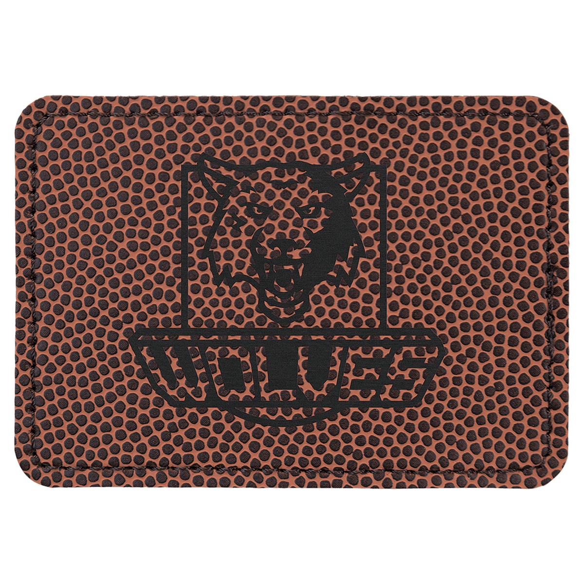 3 1/2" x 2 1/2" Rectangle Football Laserable Leatherette Patch with Adhesive