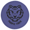 Purple 2 1/2" Round Laserable Leatherette Patch with Adhesive