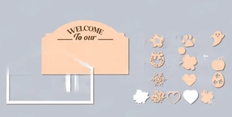Personalized Interchangeable Wooden Home Sign - Custom 3D Seasonal Welcome Decor