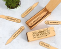 Personalized Wooden Garden Stakes & Storage Box Set - Custom Engraved Plant Markers