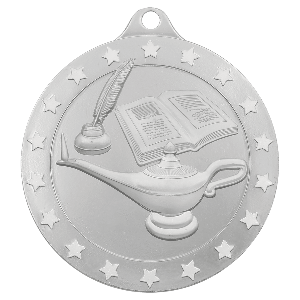2" Radiance Lamp of Knowledge Medal - Silver