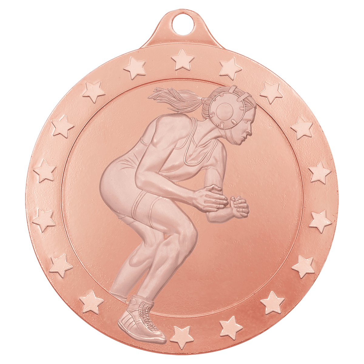 2" Radiance Female Wrestling Medal - Bronze