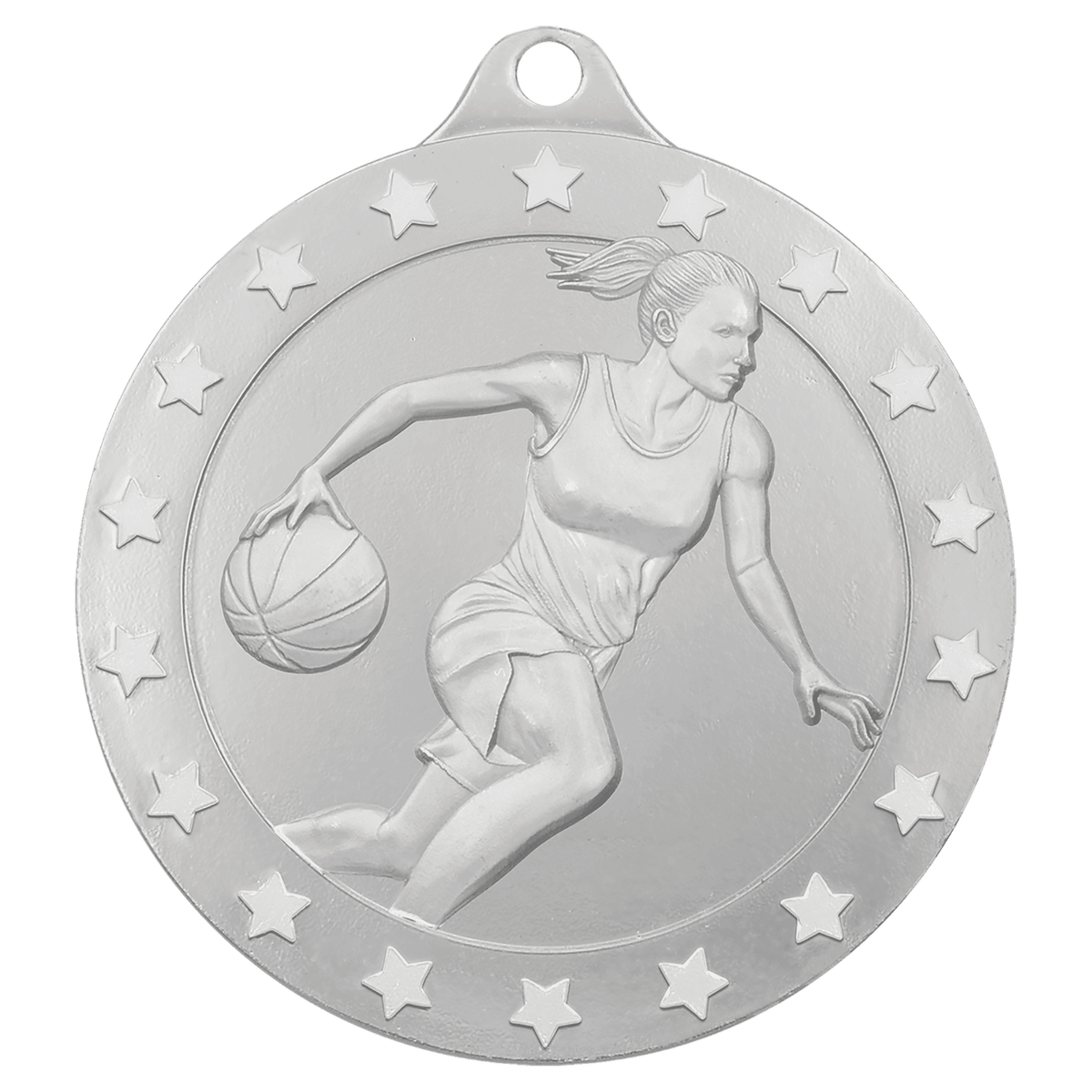 2 3/4" Radiance Female Basketball Medal - Silver
