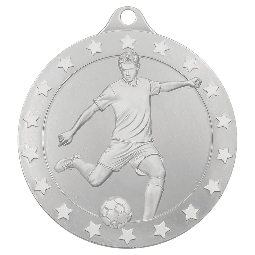 2 3/4" Radiance Male Soccer Medal - Silver