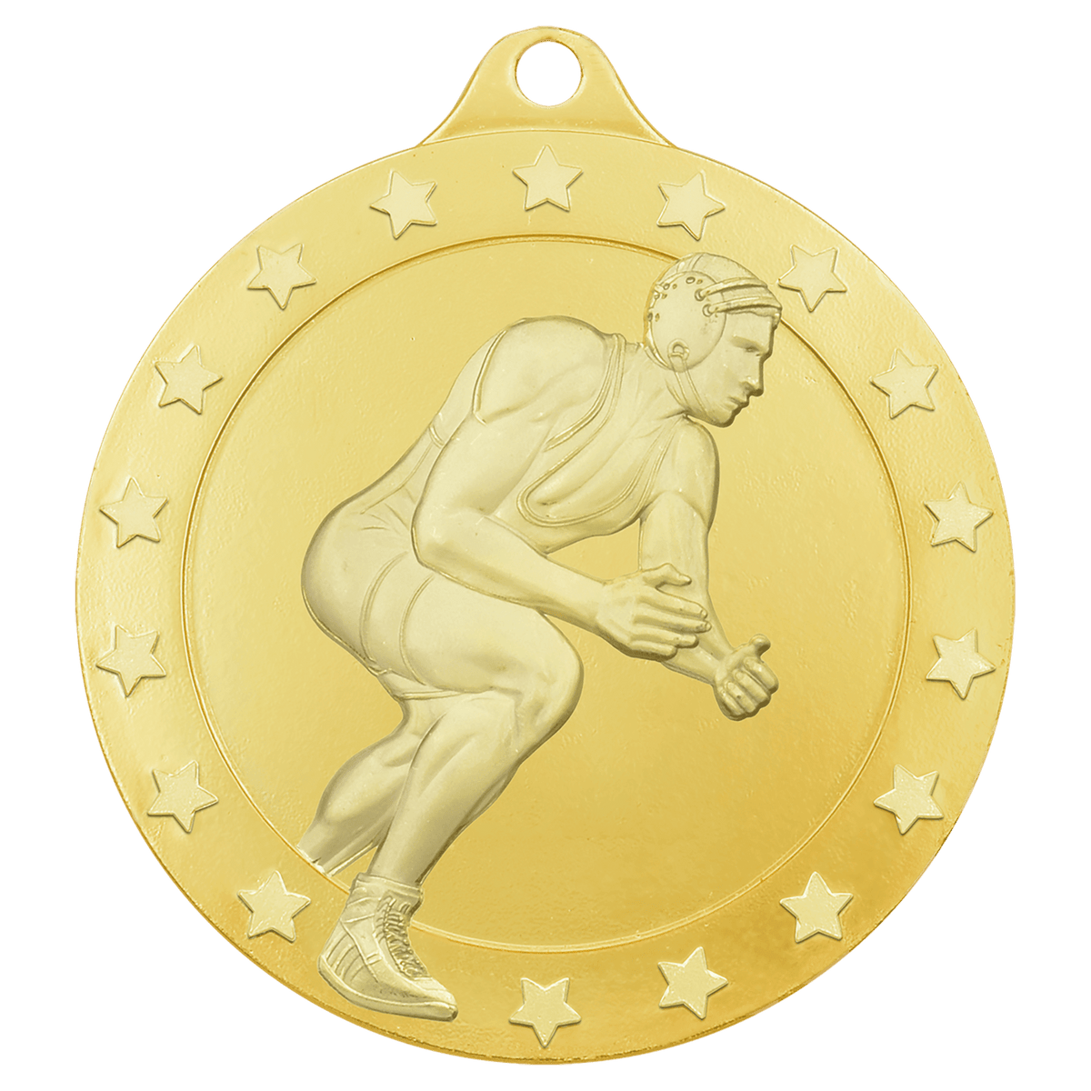 2 3/4" Radiance Male Wrestling Medal - Gold