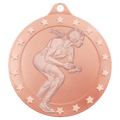 2 3/4" Radiance Female Wrestling Medal - Bronze