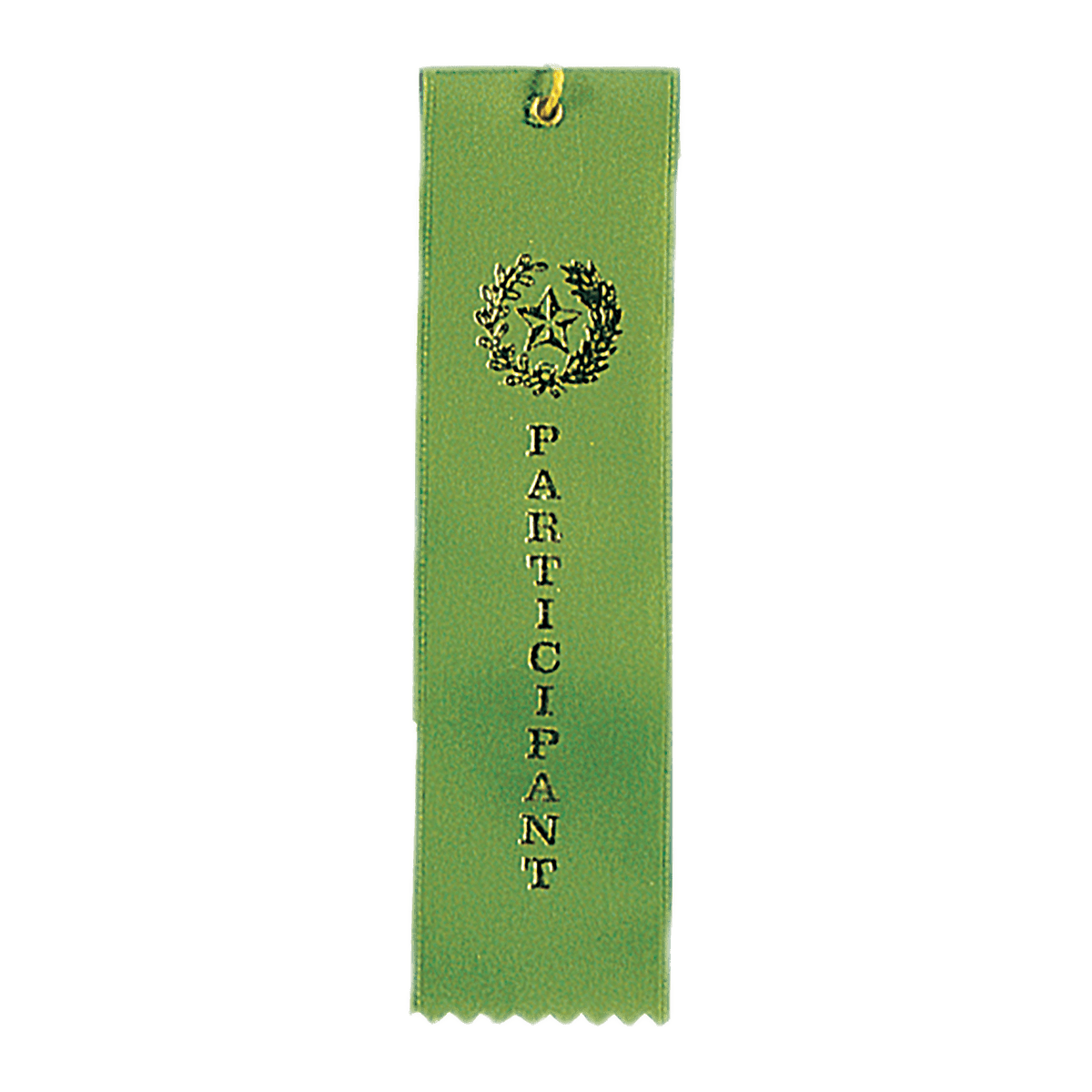Participant Green Carded Ribbon with String