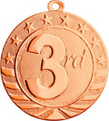 2 3/4" Bright Bronze 3rd Place Starbrite Medal