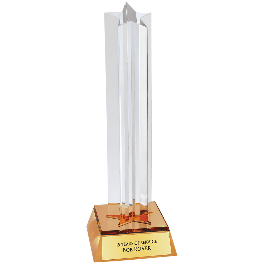 8 1/2" Gold Star Column Acrylic with Gold Base