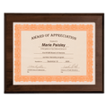 13" x 10 1/2" Cherry Finish Slide-In Frame Plaque with 11" x 8 1/2" Window