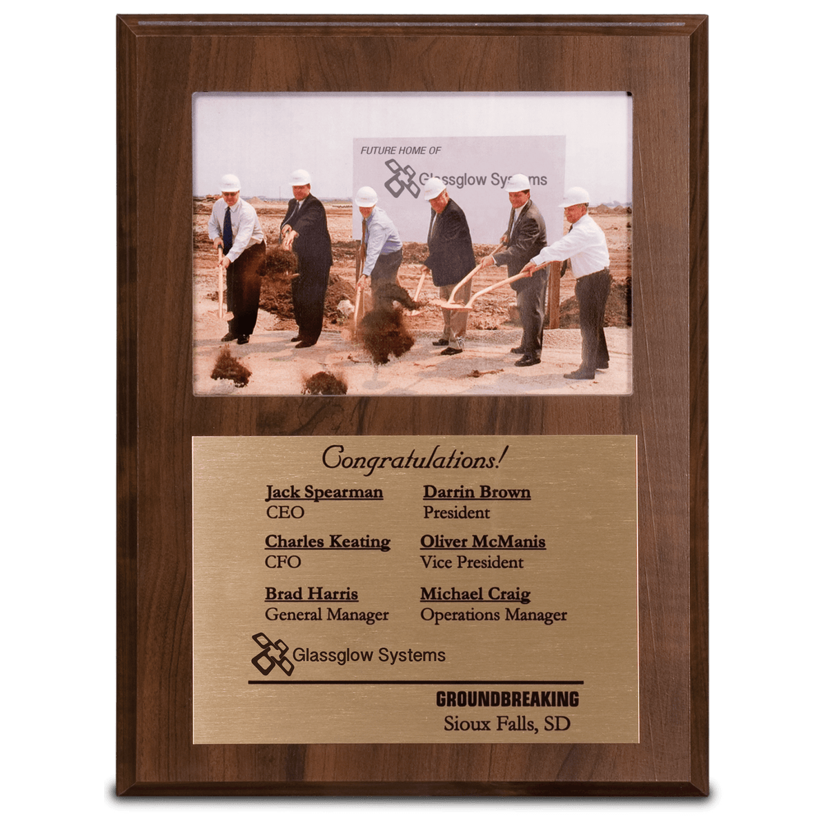 12" x 15" Cherry Finish Slide-In Frame Plaque with 10" x 8" Window